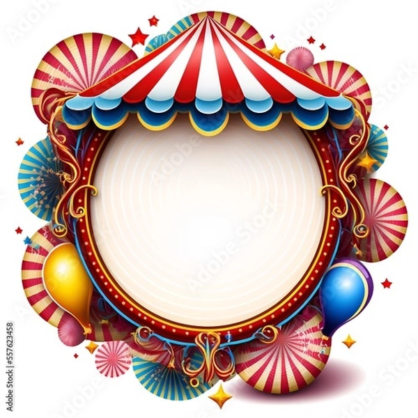 Obraz illustration of a nice round frame, with a circus theme