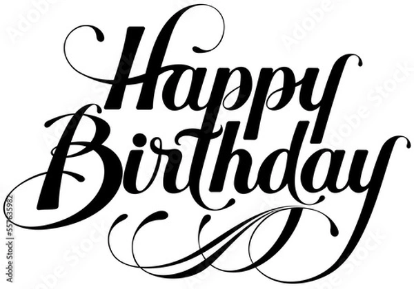 Obraz Happy Birthday - custom calligraphy text