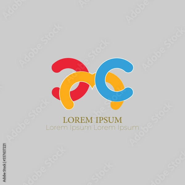 Fototapeta Unique and simple logo for media company