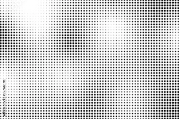 Fototapeta Black and white wave dotted halftone background