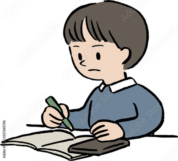 Fototapeta 勉強する男の子のイラスト