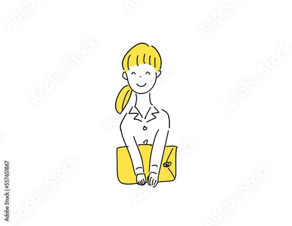 Obraz 書類　資料　持ってる　女性上半身