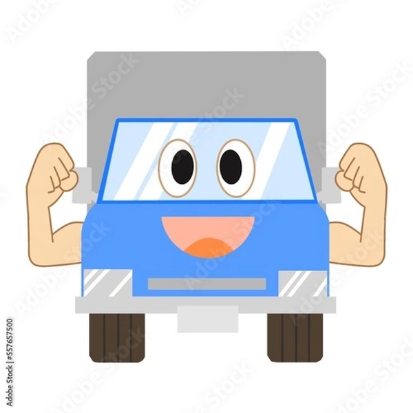 Fototapeta トラックの擬人化イラスト