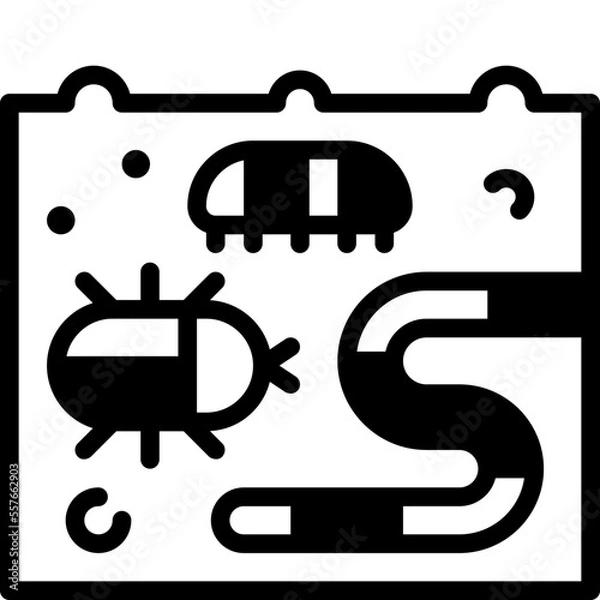 Fototapeta soil life solid line icon