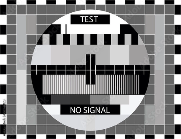 Fototapeta TV color test only in black and white color - illustration