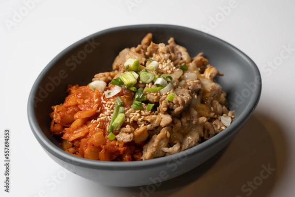 Obraz rice with pork and kimchi