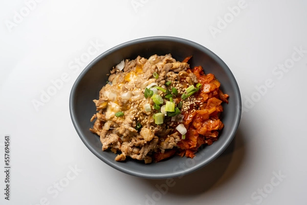 Obraz rice with pork and kimchi