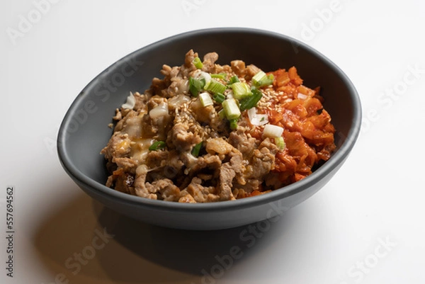 Obraz rice with pork and kimchi