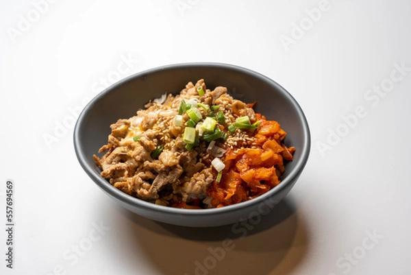 Obraz rice with pork and kimchi