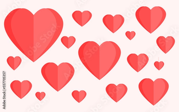 Fototapeta heart vector in paper style. love pattern for valentine decoration. suitable for background, poster, or banner