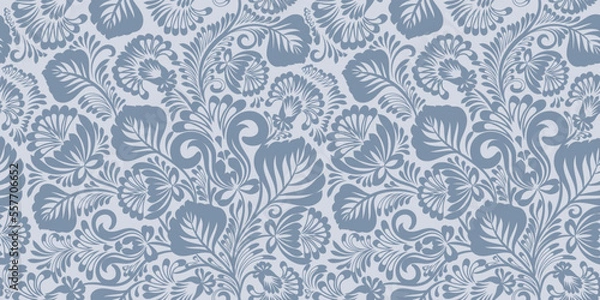 Fototapeta Elegant seamless floral pattern with curve elements