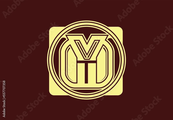 Obraz OVT letter logo and sticker design template