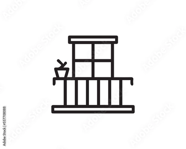 Obraz Balcony vector flat icon design