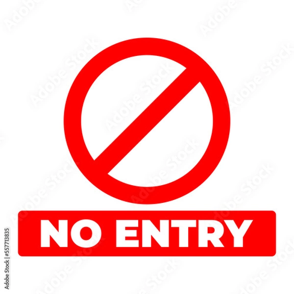 Fototapeta No Entry Sign on Transparent Background