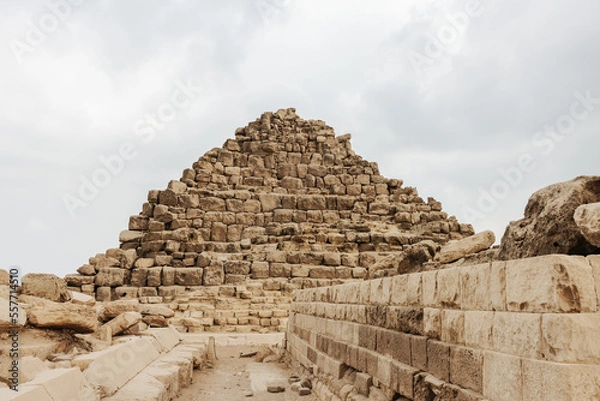 Fototapeta Small Pyramid at the eastern cemetery in front of the Pyramids of Giza