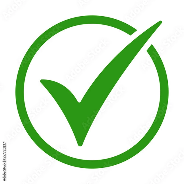 Obraz green tick check mark icon vector