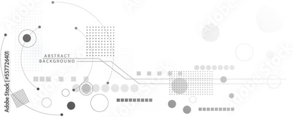 Obraz Gray white background image, technology background design and communication connection.
