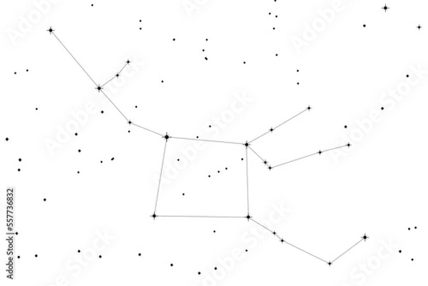 Fototapeta Simple astronomical illustration of the constellation Pegasus (the winged horse). Transparent PNG design element for websites, print and other graphics.