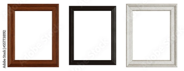 Fototapeta Isolated assorted 3:4 picture frames. 3D rendering