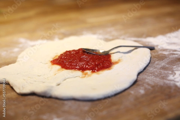 Obraz cooking homemade pizzza