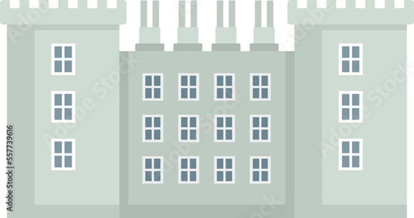 Fototapeta Dublin street building icon flat vector. Ireland city building. Cityscape landmark isolated