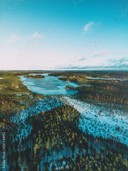 Obraz Finland Forest & Lake Drone