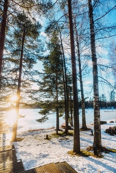 Obraz Sunset over winter lake #2