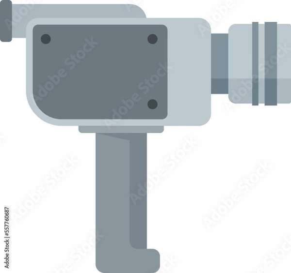 Fototapeta Handle camera icon flat vector. Tv movie camera. Digital camcorder isolated
