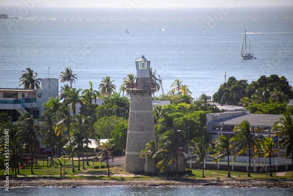 Obraz Lighthouse and harbor