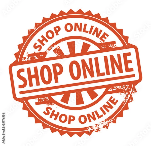 Fototapeta Stamp with the text Shop Online written inside, vector