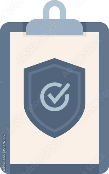 Fototapeta Reliability clipboard icon flat vector. Iso assistant. Audit checklist isolated