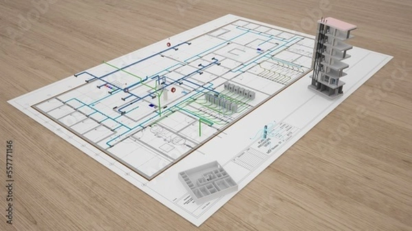 Obraz Architecture 3D HVAC