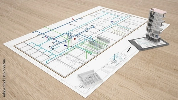 Obraz Architecture 3D HVAC 