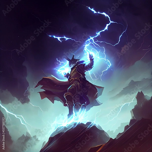 Obraz Lightning wizard ai art