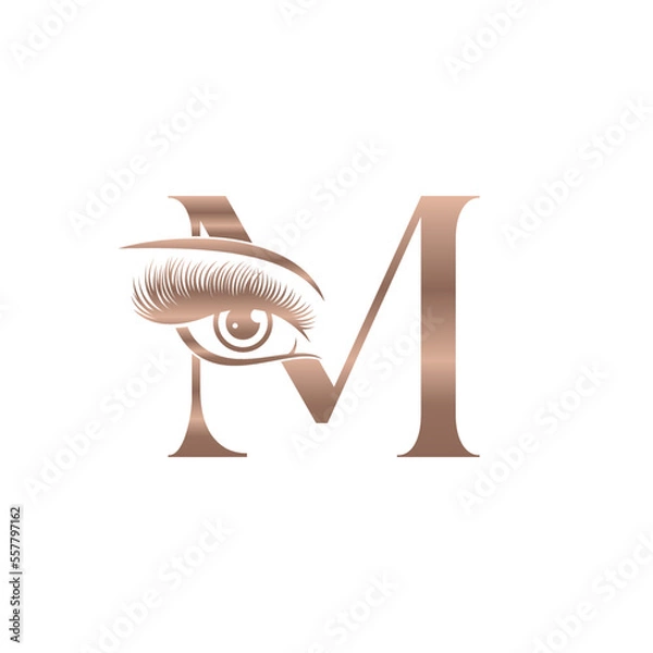 Obraz Luxury Beauty Eye Lashes Logo Letter M