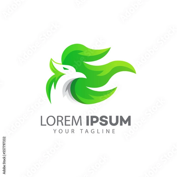 Fototapeta colorful 3D bird logo concept, bird logo 