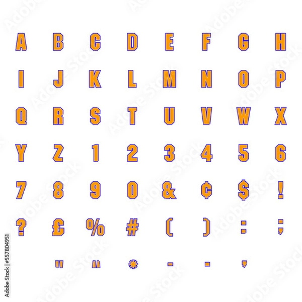 Fototapeta varsity font set