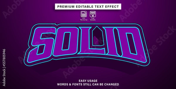 Fototapeta editable text effect solid esports style
