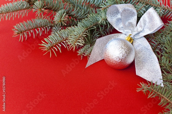 Obraz New Year's decoration on red