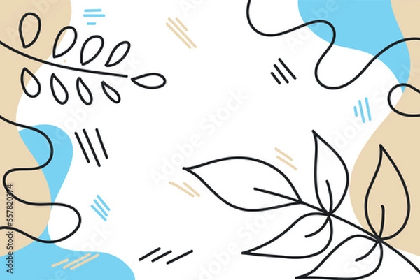 Fototapeta Abstract background of colored spots and floral pattern. Beautiful natural template for postcards, banners and screensaver