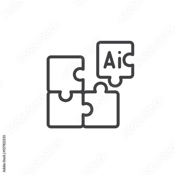 Fototapeta AI, deep learning line icon