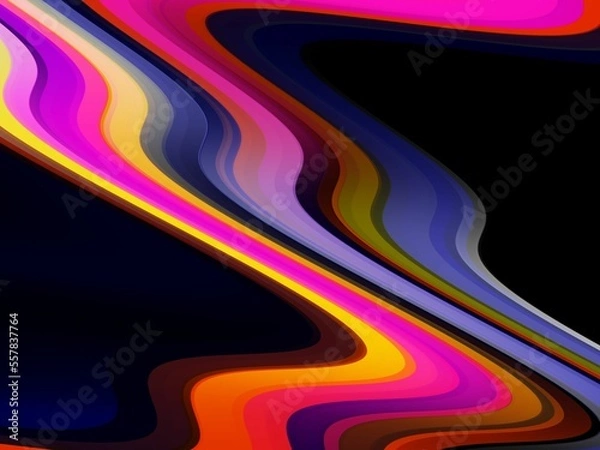 Fototapeta Multicolored fluid lines, waves, geometries, abstract background