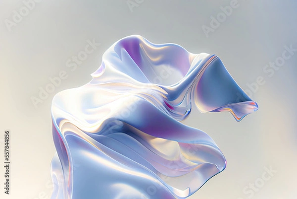 Obraz Abstract fluid 3d render,flying silk cloth curtain,Abstract 3D Background,Digital fabric. Sci-fi background