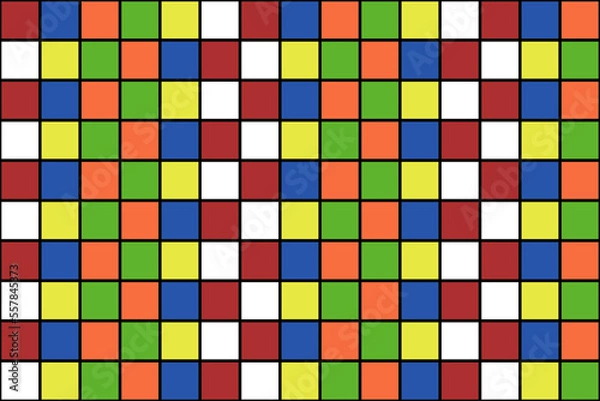 Fototapeta Rubik's cube concept colorful square background.