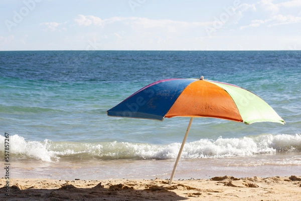 Fototapeta colorful umbrella on the beach.