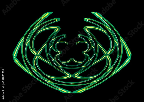 Fototapeta Abstract patterns coloured with black background	