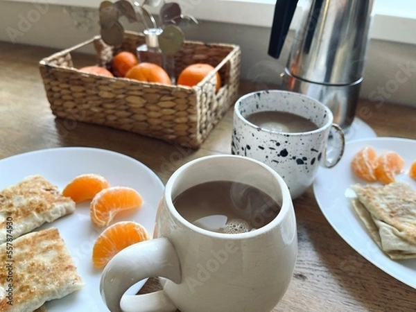 Fototapeta breakfast with coffee