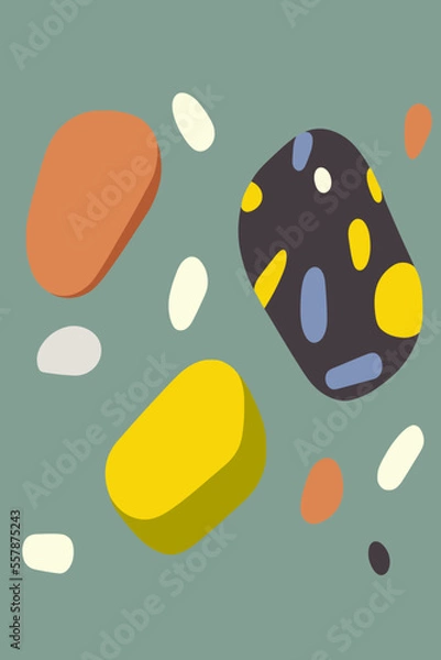 Fototapeta colorful abstract stone plant pebble mosaic nature wall art print poster