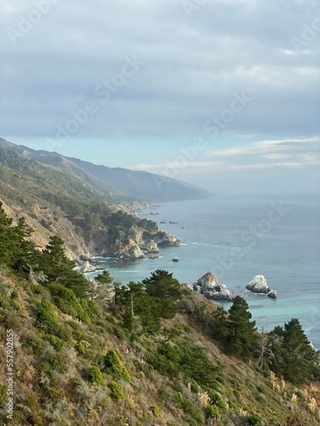 Fototapeta view of the sea from the mountain