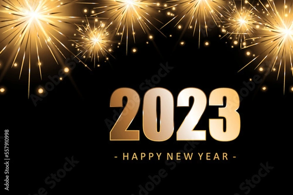 Obraz  elegant new year holiday banner with shiny 2023 lettering.